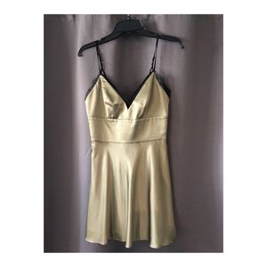 Green/Black lace BeBe mini dress! Only worn once!